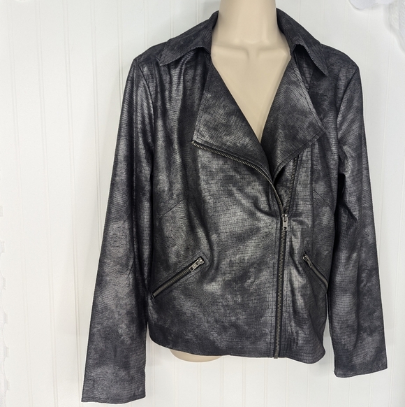 JOCKEY Leather Look Zip Moto Jacket Sz M - Picture 3 of 15